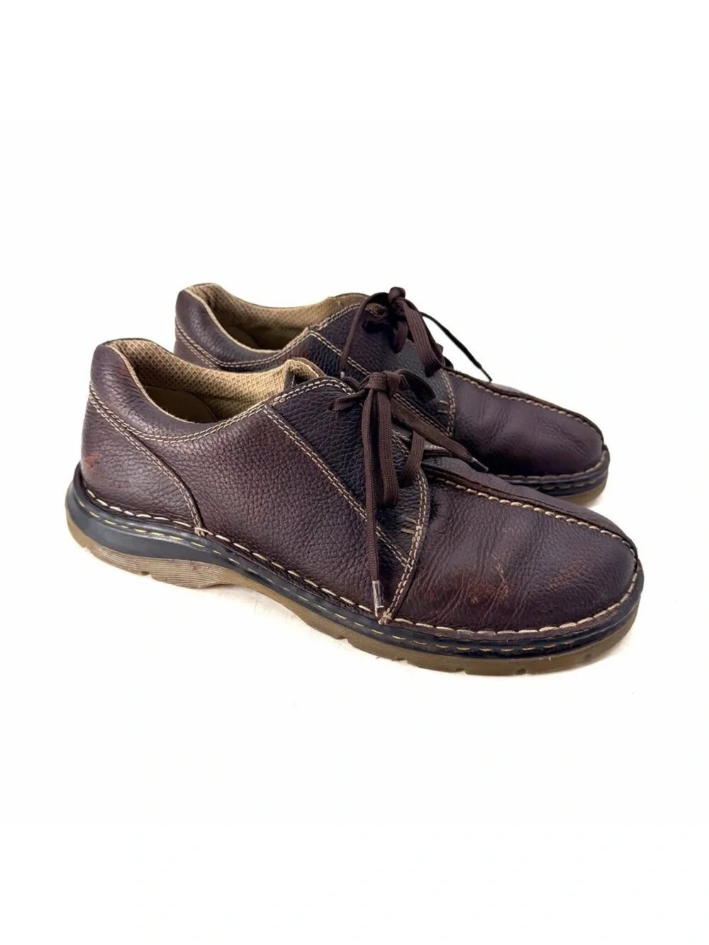Dr. Doc Martens Brown Pebbled Leather Lace Up Casual Oxford Shoes US Men Size 11